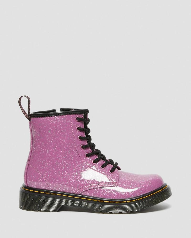 Dr Martens Junior 1460 Glitter Snørestøvler Børn Lyserød | DK 677SGL